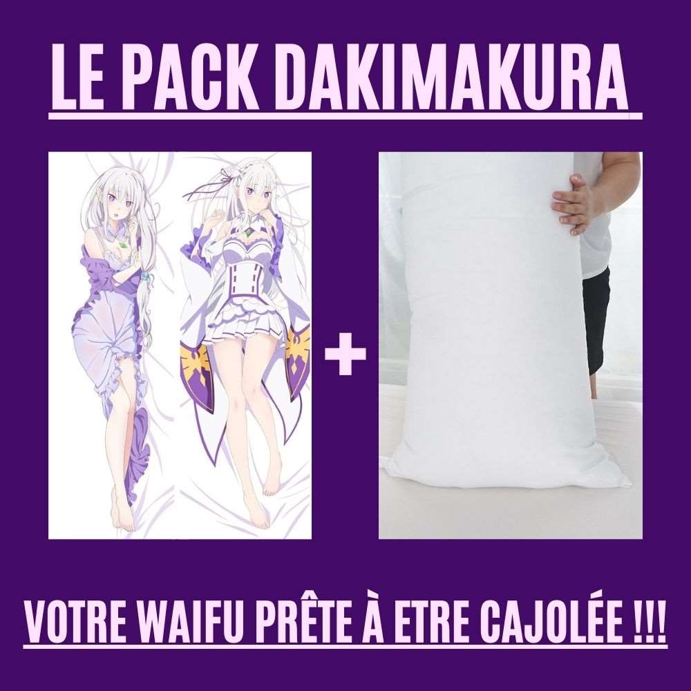 Dakimakura Emilia en uniforme et en pyjama Avec | WaifuParadise